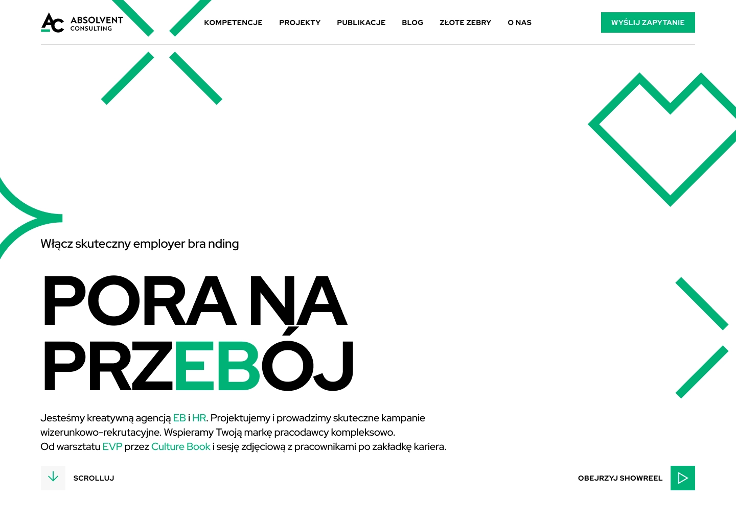 Absolvent Consulting website — original design audited before the redesign, shown on desktop