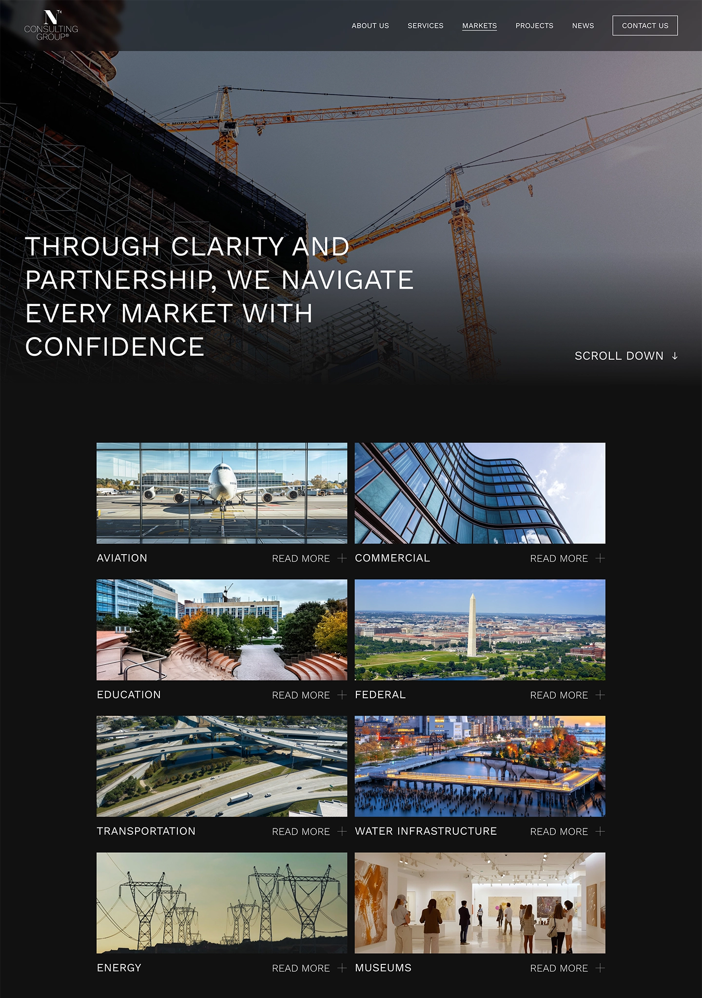 Nth Consulting Group website — leadership and about section on desktop