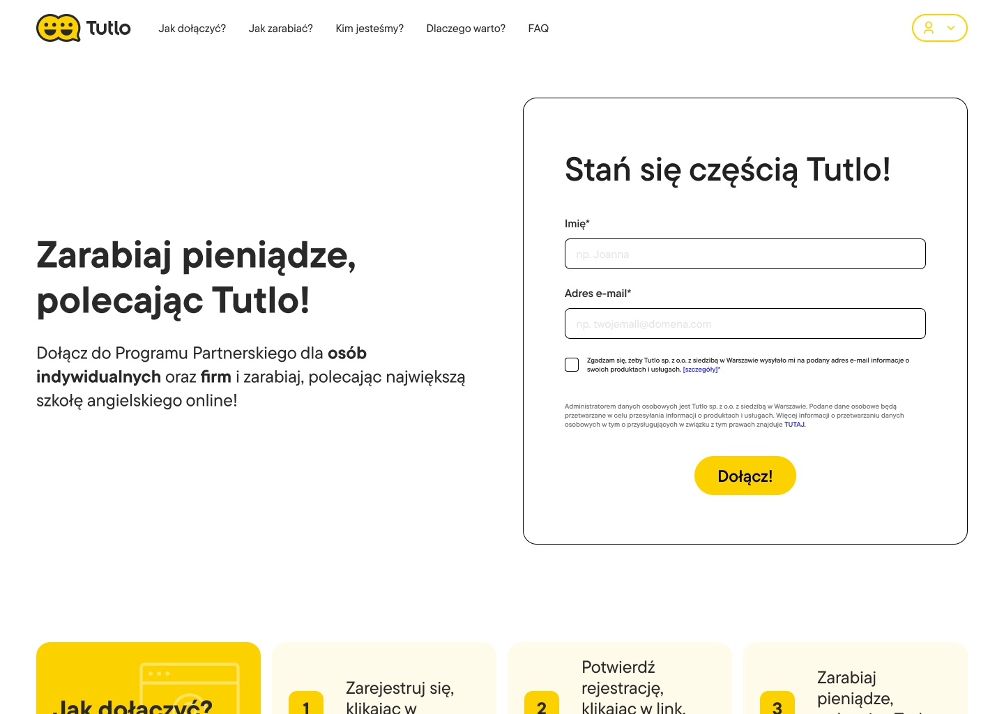 Tutlo English learning platform — initial recommendation landing concept on desktop