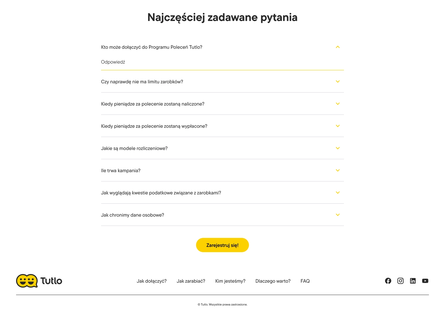 Tutlo English learning platform — referral benefits and program details on desktop